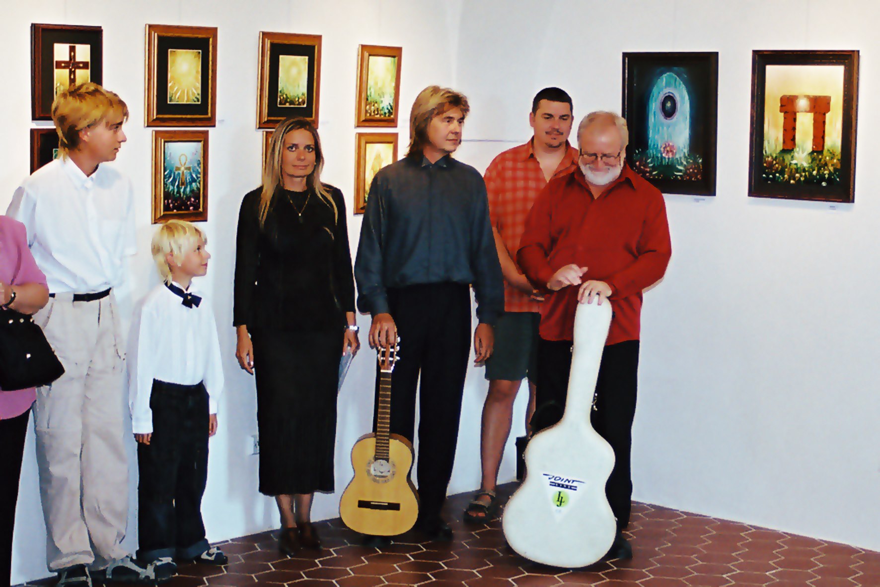 Zahájení výstavy v Muzeu v Jindřichově Hradci - s kytarovým virtuosem prof. Štěpánem Rakem a s rodinou